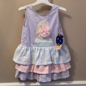 RUTH SCHARF Slip -On SUNDRESS Size Toddler 4 in Pastel Colors
